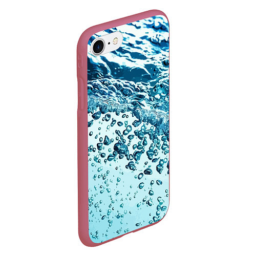 Чехол iPhone 7/8 матовый Wave Pacific ocean / 3D-Малиновый – фото 2