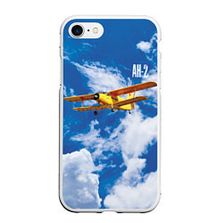 Чехол iPhone 7/8 матовый Гражданский самолет Ан-2, цвет: 3D-белый