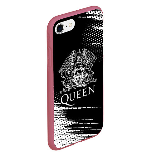 Чехол iPhone 7/8 матовый Queen герб квин / 3D-Малиновый – фото 2