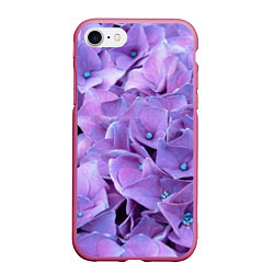 Чехол iPhone 7/8 матовый Фиолетово-сиреневые цветы, цвет: 3D-малиновый