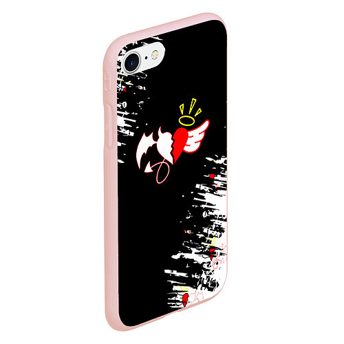 Чехол iPhone 7/8 матовый Payton Moormeier сердце / 3D-Светло-розовый – фото 2
