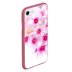 Чехол iPhone 7/8 матовый Цвет сакуры, цвет: 3D-малиновый — фото 2
