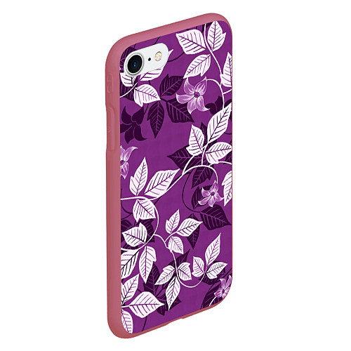Чехол iPhone 7/8 матовый Фиолетовый вьюнок / 3D-Малиновый – фото 2