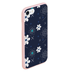 Чехол iPhone 7/8 матовый Ночные цветы на ночной поляне, цвет: 3D-светло-розовый — фото 2