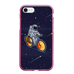 Чехол iPhone 7/8 матовый Космонавт на велосипеде