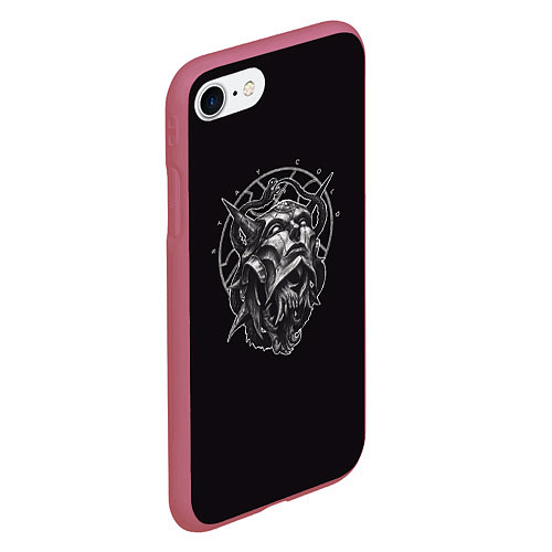 Чехол iPhone 7/8 матовый Dark mask / 3D-Малиновый – фото 2