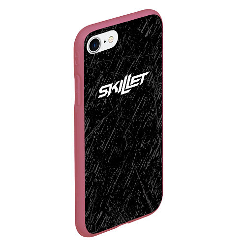 Чехол iPhone 7/8 матовый Skillet Скиллет Logotip / 3D-Малиновый – фото 2