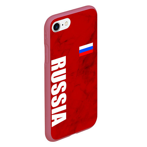 Чехол iPhone 7/8 матовый RUSSIA - RED EDITION - SPORTWEAR / 3D-Малиновый – фото 2