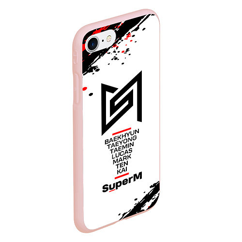 Чехол iPhone 7/8 матовый SuperM суперМ / 3D-Светло-розовый – фото 2