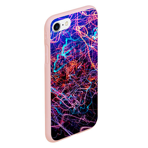 Чехол iPhone 7/8 матовый Красочный неоновый паттерн Импрессионизм / 3D-Светло-розовый – фото 2