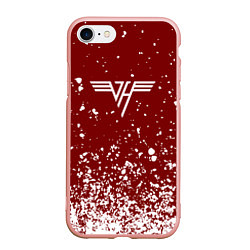 Чехол iPhone 7/8 матовый Van Halen Logo Ван Хален белые брызги, цвет: 3D-светло-розовый