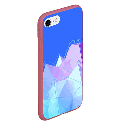 Чехол iPhone 7/8 матовый Pink ice Abstractiom Geometry / 3D-Малиновый – фото 2