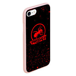 Чехол iPhone 7/8 матовый The prodigy красные бразги, цвет: 3D-светло-розовый — фото 2