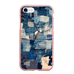 Чехол iPhone 7/8 матовый Patchwork Jeans Осень Зима 2023, цвет: 3D-светло-розовый