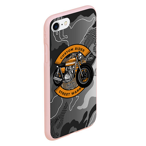 Чехол iPhone 7/8 матовый Moto-sport Мотоцикл / 3D-Светло-розовый – фото 2