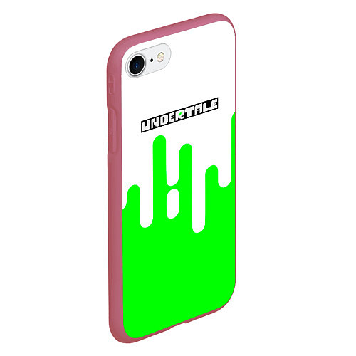 Чехол iPhone 7/8 матовый Undertale андертейл логотип / 3D-Малиновый – фото 2