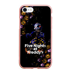 Чехол iPhone 7/8 матовый Five Nights at Freddys Луна паттерн, цвет: 3D-светло-розовый