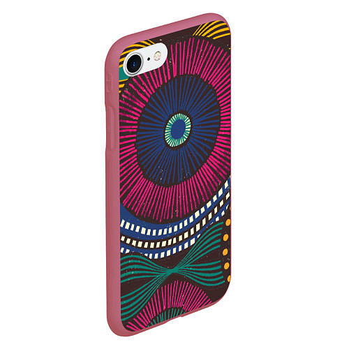 Чехол iPhone 7/8 матовый Африка Орнамент / 3D-Малиновый – фото 2