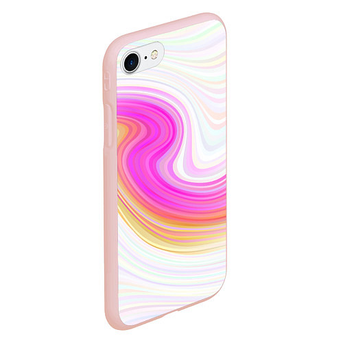 Чехол iPhone 7/8 матовый Abstract gradient lines / 3D-Светло-розовый – фото 2