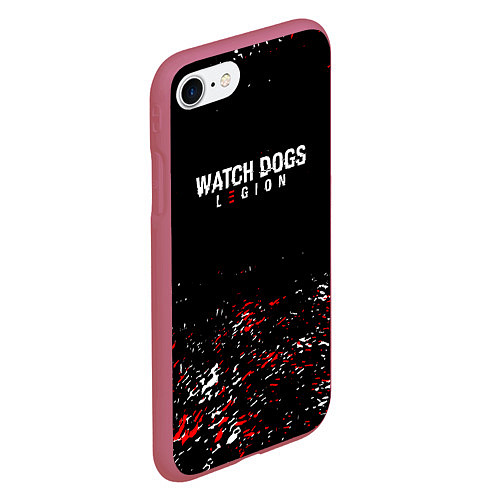 Чехол iPhone 7/8 матовый Watch Dogs 2 Брызги красок / 3D-Малиновый – фото 2