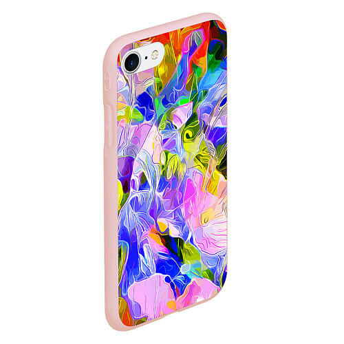 Чехол iPhone 7/8 матовый Красочный цветочный узор Весна - Лето 2023 Colorfu / 3D-Светло-розовый – фото 2