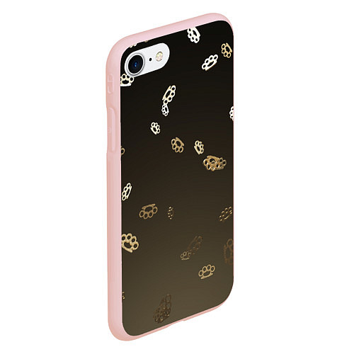 Чехол iPhone 7/8 матовый Brass knuckles кастет / 3D-Светло-розовый – фото 2