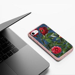 Чехол iPhone 7/8 матовый Цветы Розы В Саду, цвет: 3D-светло-розовый — фото 2