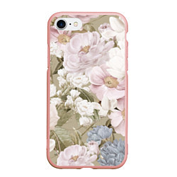 Чехол iPhone 7/8 матовый Цветы Английский Садовый Узор, цвет: 3D-светло-розовый