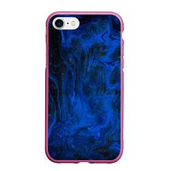 Чехол iPhone 7/8 матовый Синий абстрактный дым, цвет: 3D-малиновый