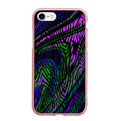 Чехол iPhone 7/8 матовый Абстрактный современный тигровый узор, цвет: 3D-светло-розовый