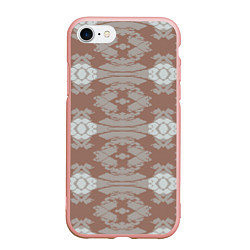 Чехол iPhone 7/8 матовый Геометрическая графика Узор коричневого и серого ц, цвет: 3D-светло-розовый