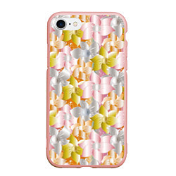 Чехол iPhone 7/8 матовый Абстрактные узоры цветы, цвет: 3D-светло-розовый