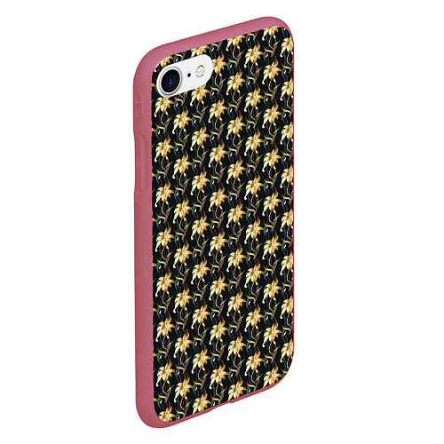 Чехол iPhone 7/8 матовый Classic pattern / 3D-Малиновый – фото 2