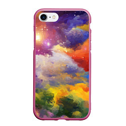 Чехол iPhone 7/8 матовый Красочный горный пейзаж Грузия Colorful mountain l, цвет: 3D-малиновый