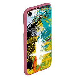 Чехол iPhone 7/8 матовый Абстрактные мазки цветной краской strokes of paint, цвет: 3D-малиновый — фото 2