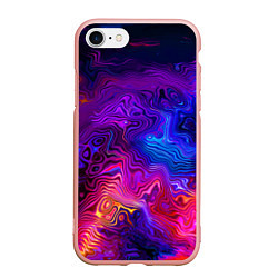 Чехол iPhone 7/8 матовый Цветные неоновые разводы на воде Авангард Colored, цвет: 3D-светло-розовый