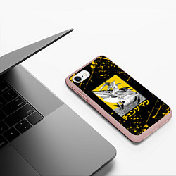 Чехол iPhone 7/8 матовый ЧЕЛОВЕК-БЕНЗОПИЛА CHAINSAW MAN AND BEAM, цвет: 3D-светло-розовый — фото 2