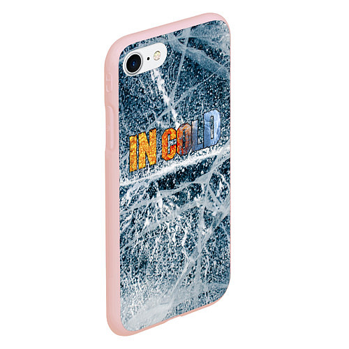 Чехол iPhone 7/8 матовый IN COLD horizontal logo with ice / 3D-Светло-розовый – фото 2