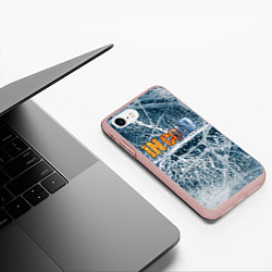 Чехол iPhone 7/8 матовый IN COLD horizontal logo with ice, цвет: 3D-светло-розовый — фото 2