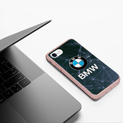 Чехол iPhone 7/8 матовый БМВ - BMW Абстракция, цвет: 3D-светло-розовый — фото 2