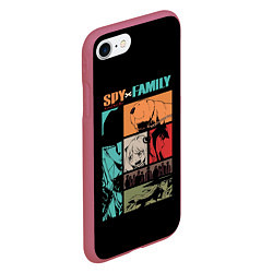 Чехол iPhone 7/8 матовый SPY X FAMILY СЕМЬЯ ШПИОНА ВСЕ, цвет: 3D-малиновый — фото 2