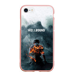 Чехол iPhone 7/8 матовый Зов ада - hellbound, цвет: 3D-светло-розовый