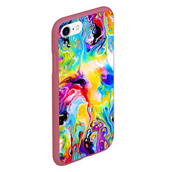 Чехол iPhone 7/8 матовый Неоновые всплески красок Лето Neon splashes of col, цвет: 3D-малиновый — фото 2