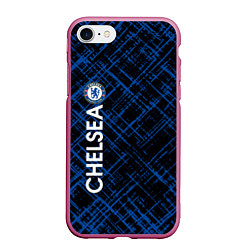 Чехол iPhone 7/8 матовый Челси footbal club, цвет: 3D-малиновый