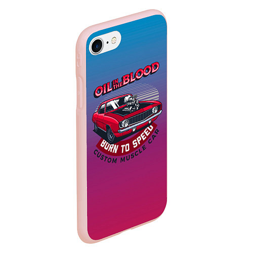 Чехол iPhone 7/8 матовый Масло - кровь для автомобиля / 3D-Светло-розовый – фото 2
