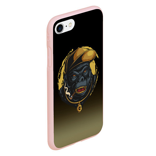Чехол iPhone 7/8 матовый Hip-hop Gorilla / 3D-Светло-розовый – фото 2