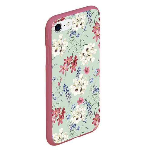 Чехол iPhone 7/8 матовый Цветы Зефирантес и Магнолии / 3D-Малиновый – фото 2