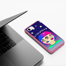 Чехол iPhone 7/8 матовый Биполярочка DR, цвет: 3D-малиновый — фото 2