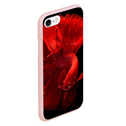 Чехол iPhone 7/8 матовый Бойцовская-рыбка, цвет: 3D-светло-розовый — фото 2