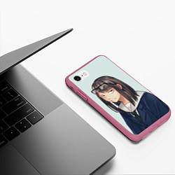 Чехол iPhone 7/8 матовый Sweet Sayaka Руки прочь от кинокружка, цвет: 3D-малиновый — фото 2